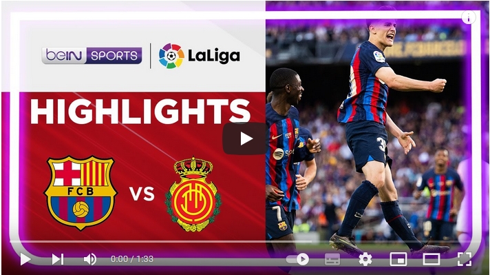 ไฮไลท์ฟุตบอลลาลีกา สเปน บาร์เซโลน่า 3 - 0 มายอร์ก้า