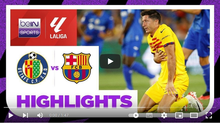 คลิปไฮไลท์ลาลีกา สเปน เกตาเฟ่ 0 - 0 บาร์เซโลน่า