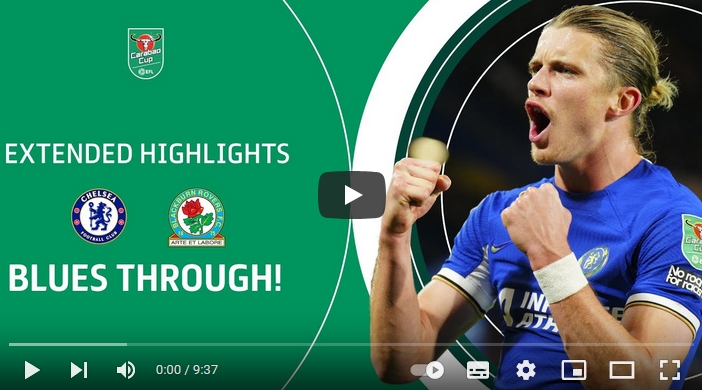 คลิปไฮไลท์ลีกคัพ อังกฤษ เชลซี 2 - 0 แบล็คเบิร์น โรเวอร์ส