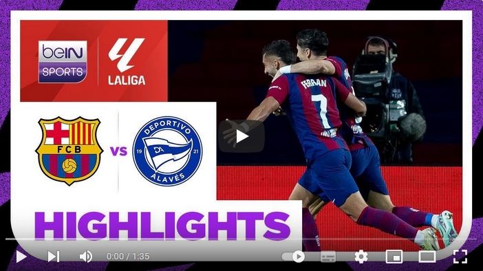 คลิปไฮไลท์ลาลีกา สเปน บาร์เซโลน่า 2 - 1 อลาเบส