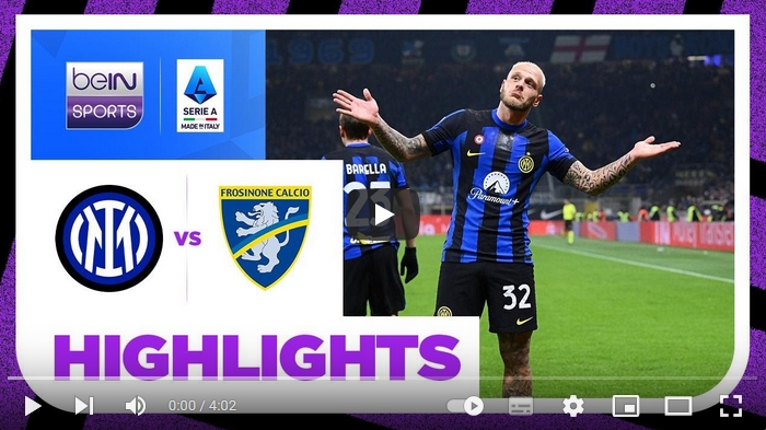คลิปไฮไลท์กัลโช่ เซเรียอา อิตาลี อินเตอร์ มิลาน 2 - 0 โฟรซิโนเน่