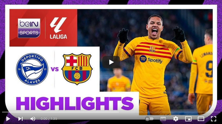 คลิปไฮไลท์ลาลีกา สเปน อลาเบส 1 - 3 บาร์เซโลน่า