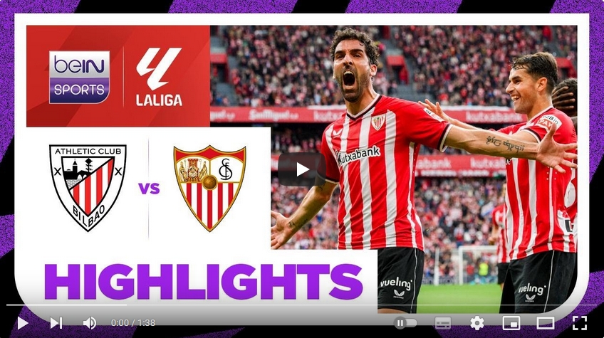 ไฮไลท์ฟุตบอล แอธเลติก บิลเบา 2 - 0 เซบีย่า