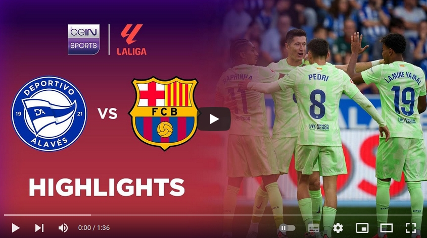 ไฮไลท์ฟุตบอล อลาเบส 0 - 3 บาร์เซโลน่า