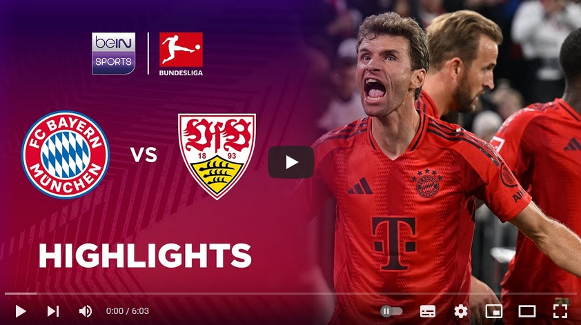 ไฮไลท์ฟุตบอล บาเยิร์น มิวนิค 4 - 0 สตุ๊ตการ์ต