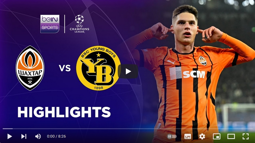 ไฮไลท์ฟุตบอล เอฟซี  ชักตาร์ โดเน็ตส์ก 2 - 1 ยัง บอยส์