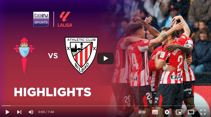 ไฮไลท์ฟุตบอล เซลต้า บีโก้ 1 - 2 แอธเลติก บิลเบา