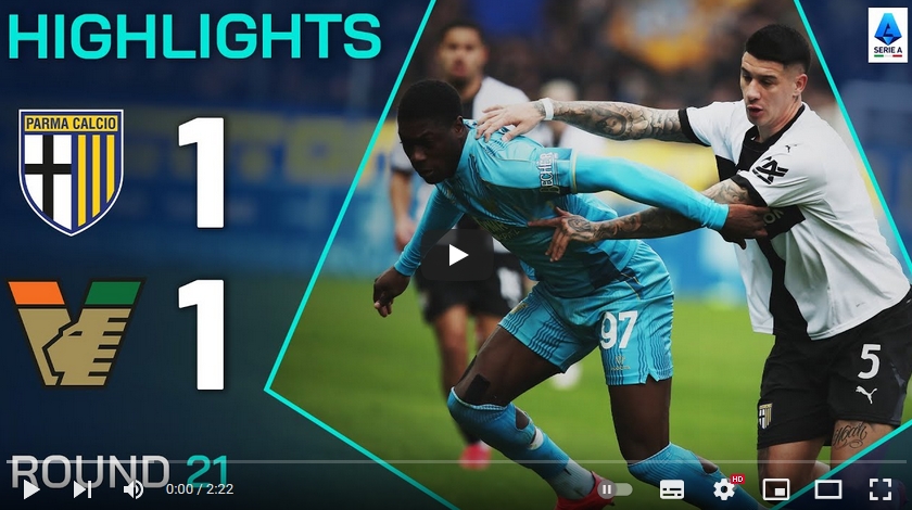 ไฮไลท์ฟุตบอล ปาร์ม่า 1 - 1 เอซี เวนิช
