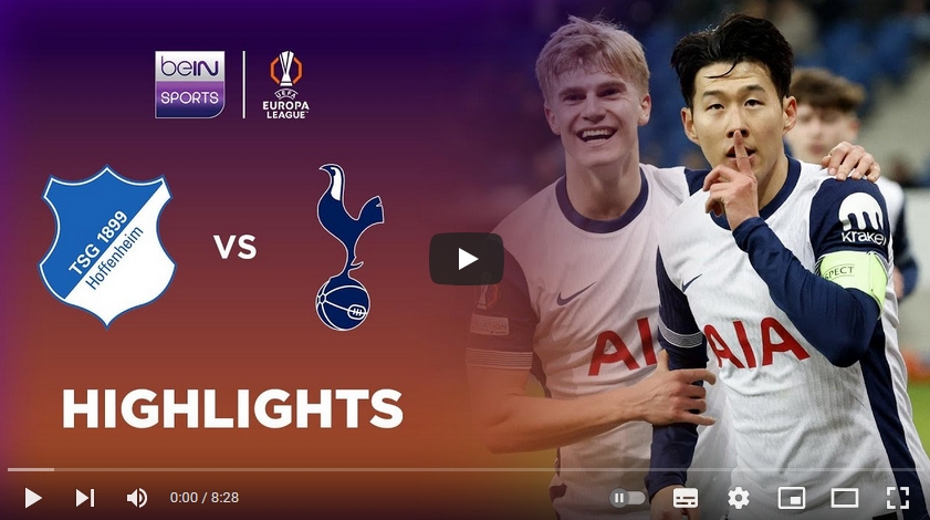 ไฮไลท์ฟุตบอล ทีเอสจี ฮอฟเฟนไฮม์ 2 - 3 ท็อตแน่ม ฮ็อทสเปอร์