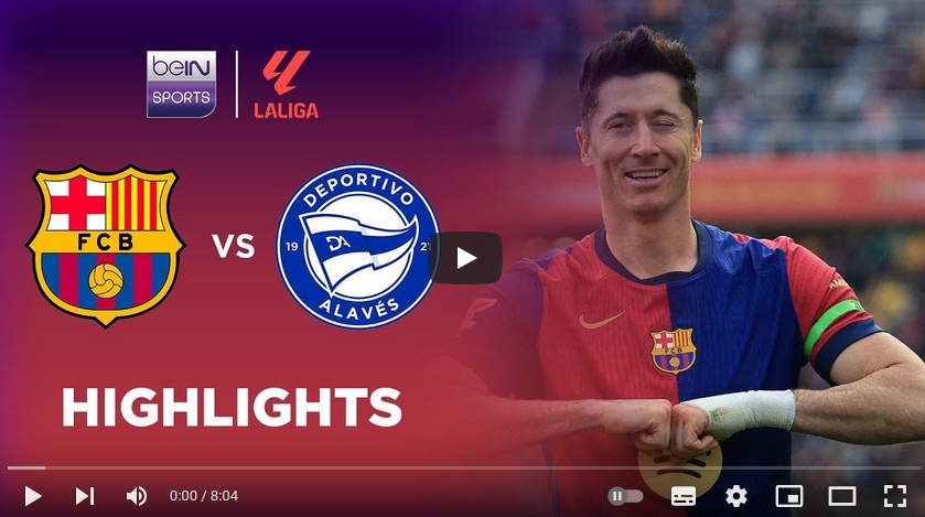 ไฮไลท์ฟุตบอล บาร์เซโลน่า 1 - 0 อลาเบส