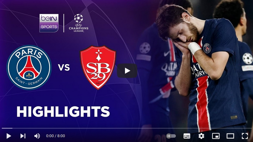 ไฮไลท์ฟุตบอล ปารีส แซงต์ แชร์กแมง 7 - 0 แบรสต์