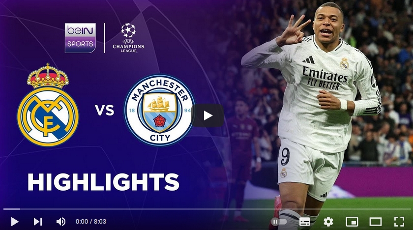 ไฮไลท์ฟุตบอล เรอัล มาดริด 3 - 1 แมนเชสเตอร์ ซิตี้
