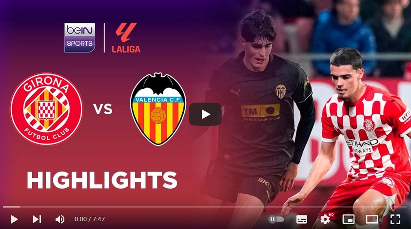 ไฮไลท์ฟุตบอล คิโรน่า 1 - 1 บาเลนเซีย