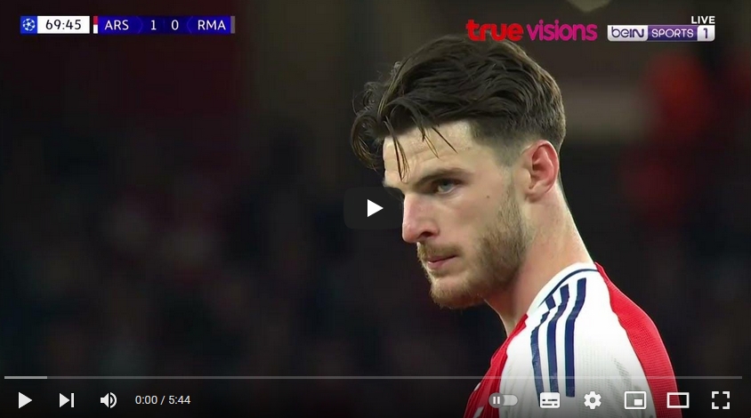 ไฮไลท์ฟุตบอล อาร์เซน่อล 3 - 0 เรอัล มาดริด
