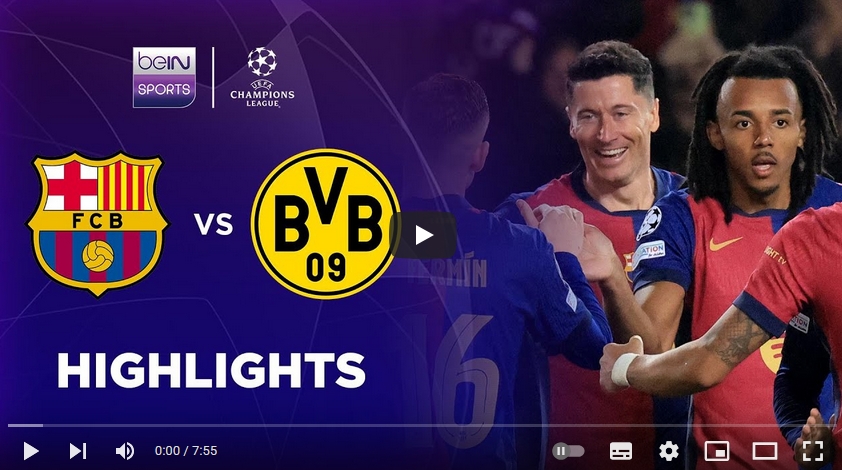 ไฮไลท์ฟุตบอล บาร์เซโลน่า 4 - 0 โบรุสเซีย ดอร์ทมุนด์