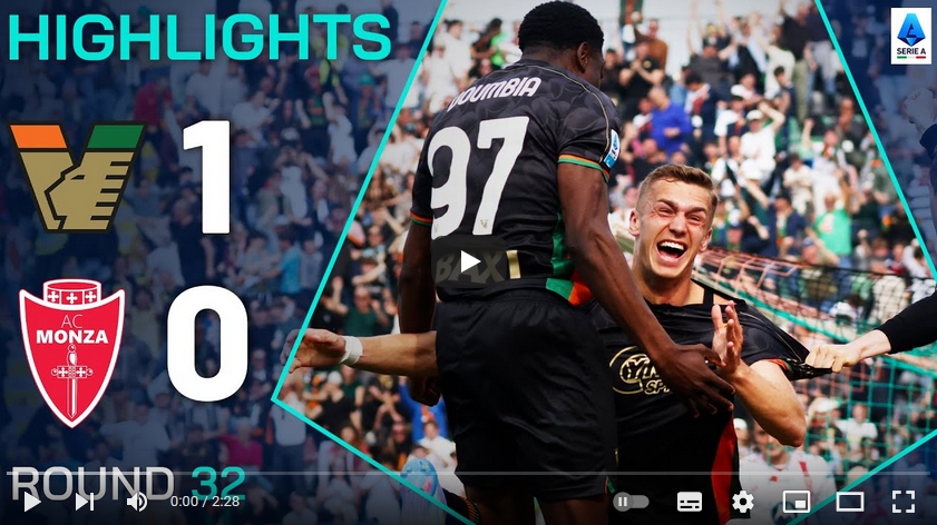 ไฮไลท์ฟุตบอล เอซี เวนิช 1 - 0 มอนซ่า 1912