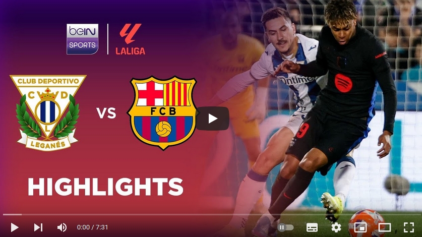 ไฮไลท์ฟุตบอล เลกาเนส 0 - 1 บาร์เซโลน่า