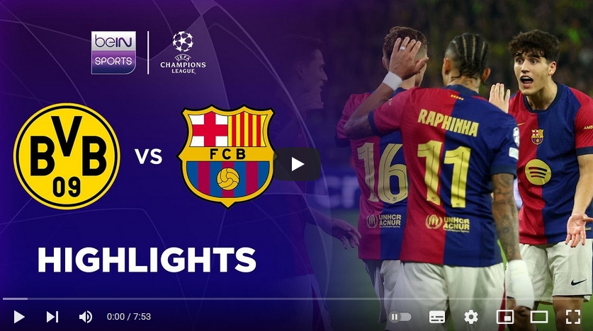 ไฮไลท์ฟุตบอล โบรุสเซีย ดอร์ทมุนด์ 3 - 1 บาร์เซโลน่า