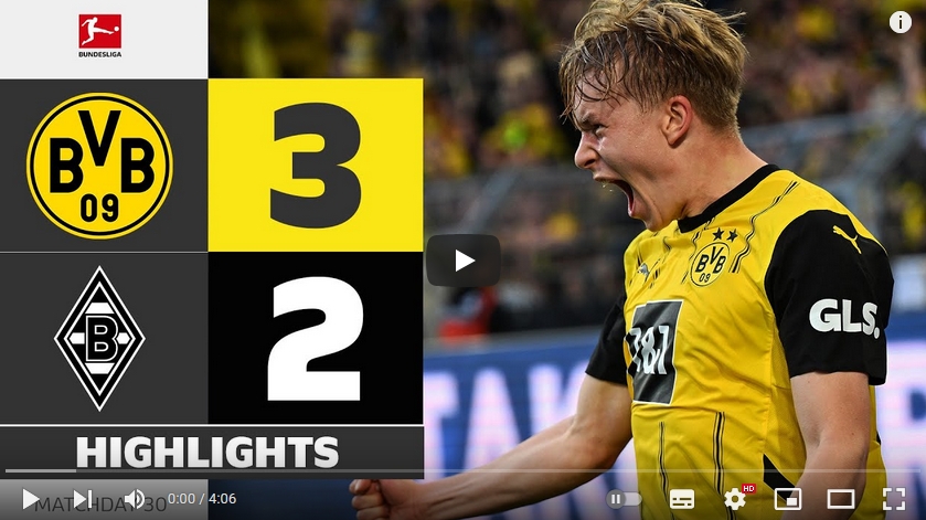 ไฮไลท์ฟุตบอล โบรุสเซีย ดอร์ทมุนด์ 3 - 2 โบรุสเซีย มึนเช่นกลัดบัค