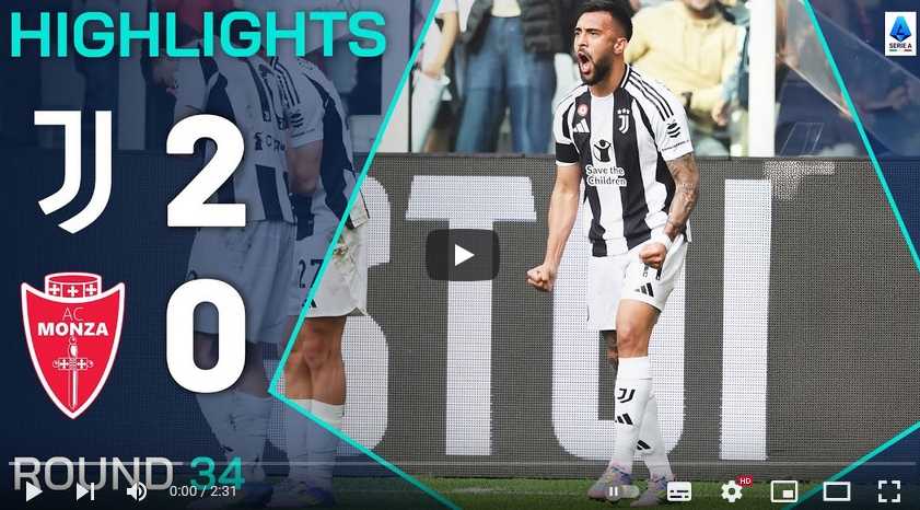 ไฮไลท์ฟุตบอล ยูเวนตุส 2 - 0 มอนซ่า 1912