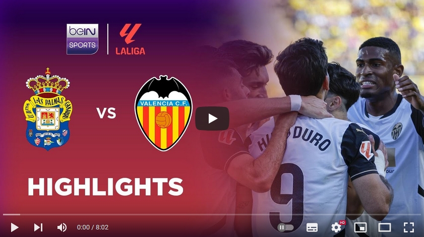 ไฮไลท์ฟุตบอล ลาส พัลมาส 2 - 3 บาเลนเซีย