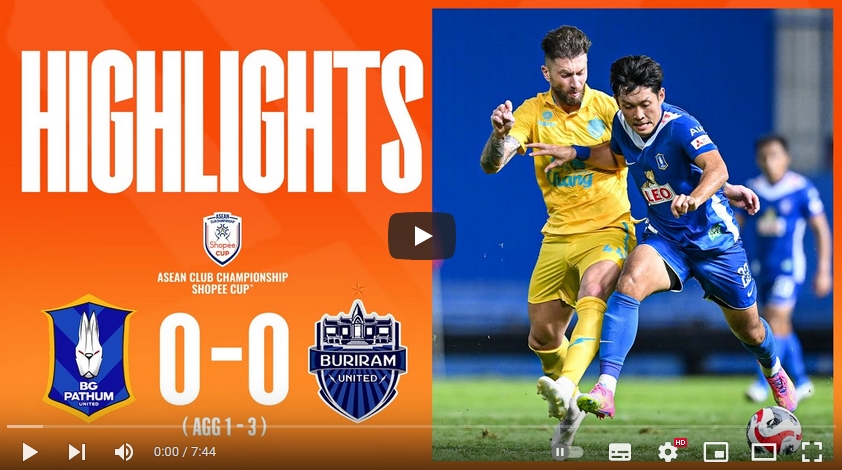 ไฮไลท์ฟุตบอล บางกอกกล๊าส เอฟซี 0 - 0 บุรีรัมย์ ยูไนเต็ด