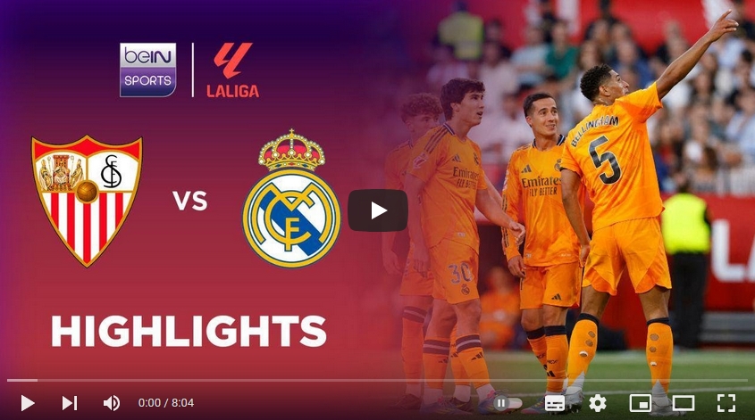 ไฮไลท์ฟุตบอล เซบีย่า 0 - 2 เรอัล มาดริด